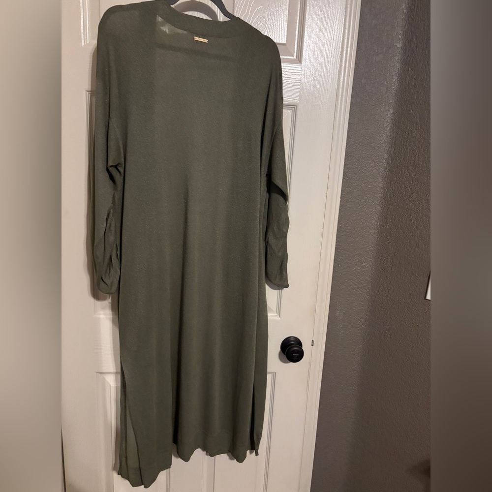Michael Kors Olive Green Open-Front Cardigan - Picture 3 of 5